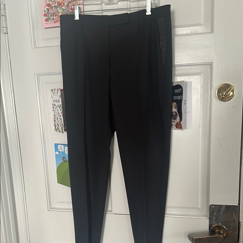 Brunello Cucinelli Charcoal-Black Tailored Pants.